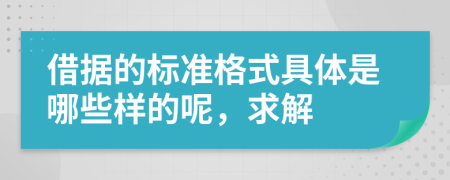 借据的标准格式具体是哪些样的呢，求解