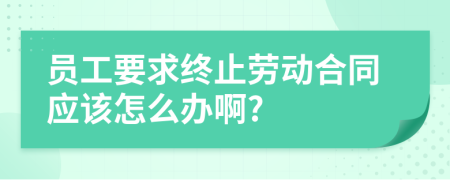 员工要求终止劳动合同应该怎么办啊?