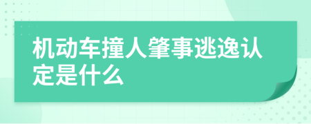 机动车撞人肇事逃逸认定是什么