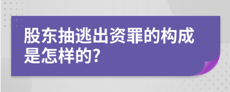 股东抽逃出资罪的构成是怎样的?