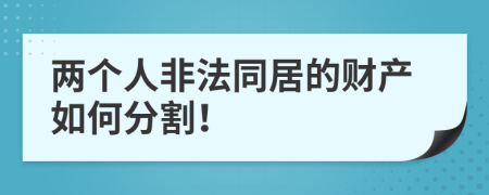 两个人非法同居的财产如何分割！