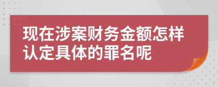 现在涉案财务金额怎样认定具体的罪名呢