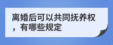 离婚后可以共同抚养权，有哪些规定