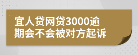 宜人贷网贷3000逾期会不会被对方起诉
