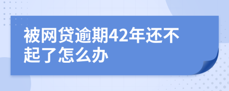 被网贷逾期42年还不起了怎么办