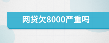 网贷欠8000严重吗