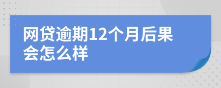 网贷逾期12个月后果会怎么样