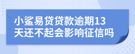 小鲨易贷贷款逾期13天还不起会影响征信吗