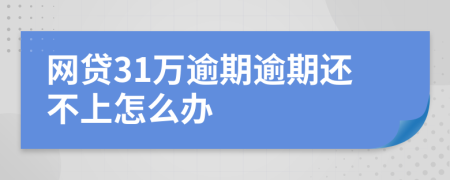 网贷31万逾期逾期还不上怎么办