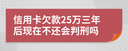 信用卡欠款25万三年后现在不还会判刑吗