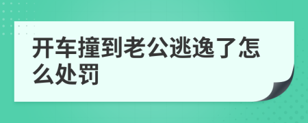 开车撞到老公逃逸了怎么处罚