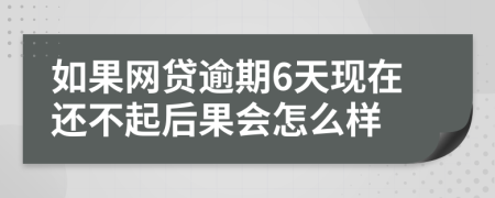 如果网贷逾期6天现在还不起后果会怎么样