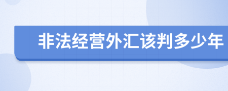 非法经营外汇该判多少年