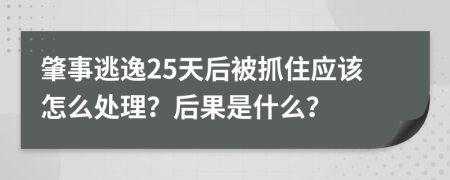 肇事逃逸25天后被抓住应该怎么处理？后果是什么？