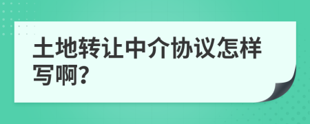 土地转让中介协议怎样写啊？