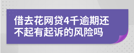 借去花网贷4千逾期还不起有起诉的风险吗