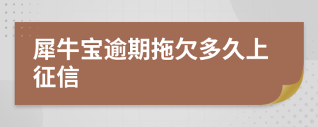 犀牛宝逾期拖欠多久上征信