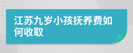 江苏九岁小孩抚养费如何收取