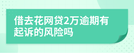 借去花网贷2万逾期有起诉的风险吗