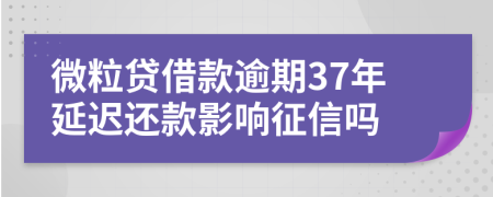 微粒贷借款逾期37年延迟还款影响征信吗