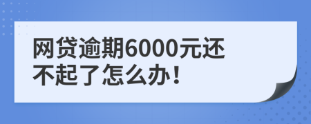 网贷逾期6000元还不起了怎么办！