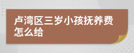 卢湾区三岁小孩抚养费怎么给