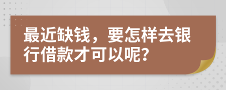 最近缺钱，要怎样去银行借款才可以呢？