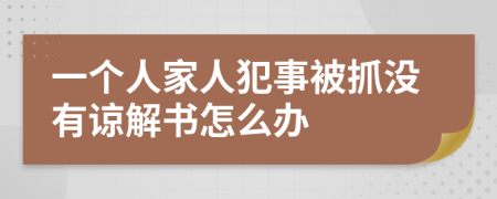 一个人家人犯事被抓没有谅解书怎么办