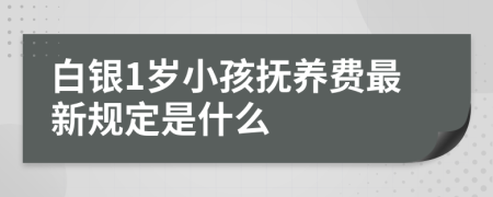 白银1岁小孩抚养费最新规定是什么