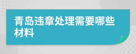 青岛违章处理需要哪些材料