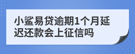 小鲨易贷逾期1个月延迟还款会上征信吗