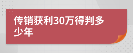 传销获利30万得判多少年