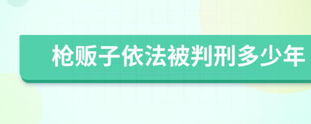 枪贩子依法被判刑多少年