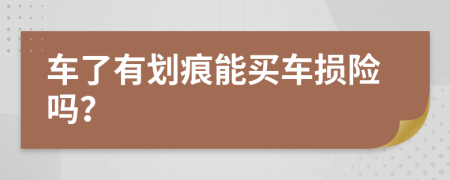 车了有划痕能买车损险吗？