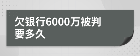 欠银行6000万被判要多久