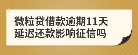 微粒贷借款逾期11天延迟还款影响征信吗