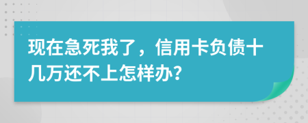 现在急死我了，信用卡负债十几万还不上怎样办？