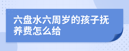 六盘水六周岁的孩子抚养费怎么给