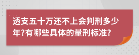 透支五十万还不上会判刑多少年?有哪些具体的量刑标准?