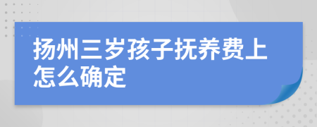 扬州三岁孩子抚养费上怎么确定