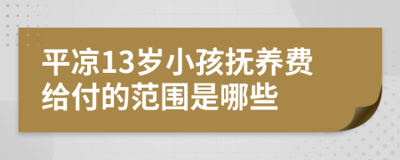 平凉13岁小孩抚养费给付的范围是哪些