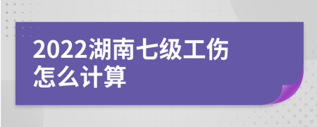 2022湖南七级工伤怎么计算