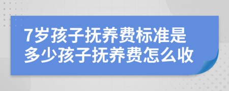 7岁孩子抚养费标准是多少孩子抚养费怎么收