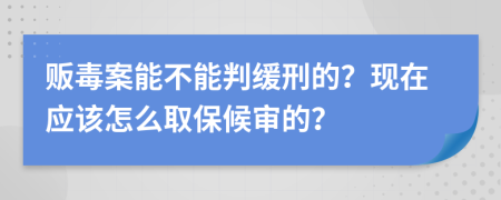 贩毒案能不能判缓刑的？现在应该怎么取保候审的？