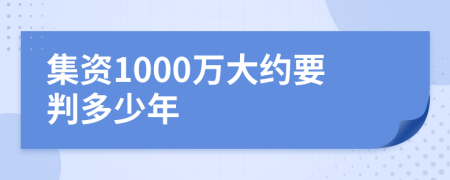 集资1000万大约要判多少年