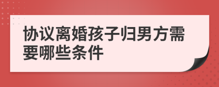 协议离婚孩子归男方需要哪些条件