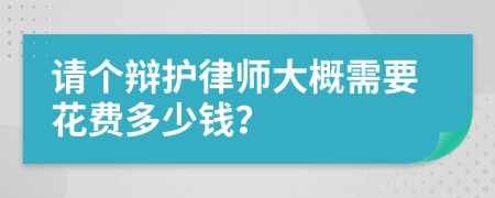 请个辩护律师大概需要花费多少钱？