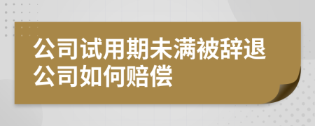 公司试用期未满被辞退公司如何赔偿