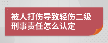 被人打伤导致轻伤二级刑事责任怎么认定