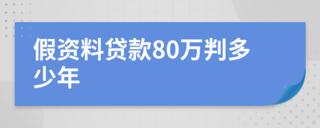 假资料贷款80万判多少年